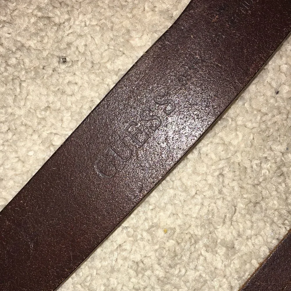 Brown Guess Thick Leather Belt 1 1/2” tall